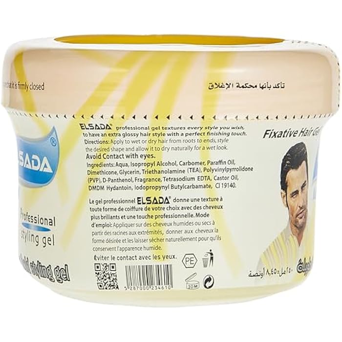 Elsada EL SADA Long Lasting Hair Styling Gel, Yellow, 250 ml - Image 2
